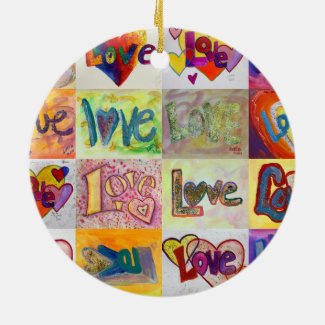 XOXO Love Mosaic Word Ornaments