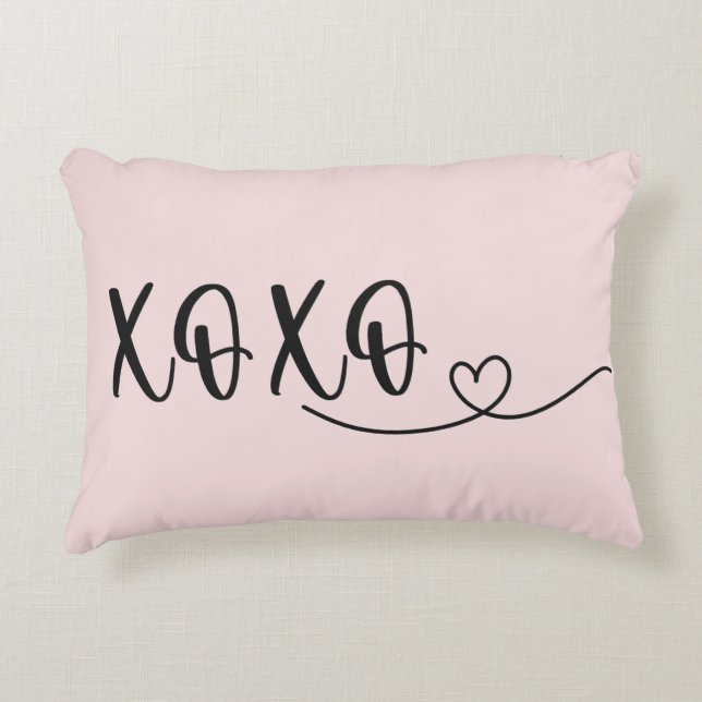 XOXO Love Script Accent Pillow (Front)