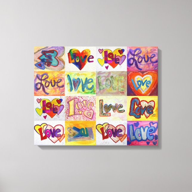 XOXO Love Word Artwork Paintings Canvas Art Print (Front)