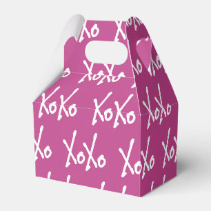 XOXO Magenta Hot Pink and White Valentine’s Day Favor Boxes