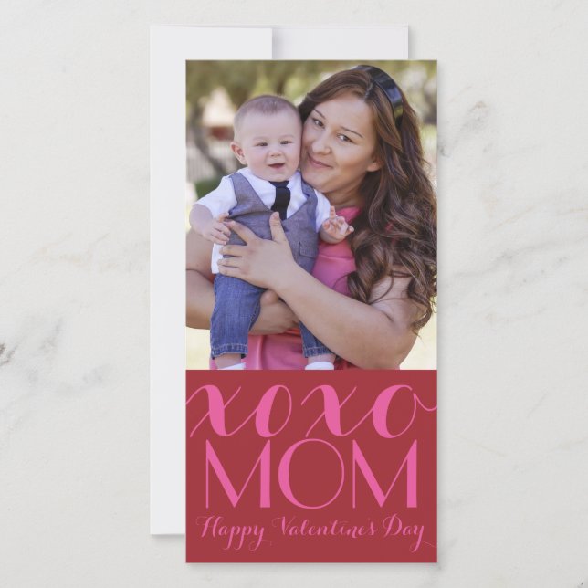 XOXO Mom Valentine Photo Card (Front)
