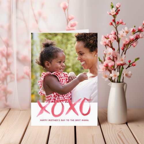 XOXO Mothers Day Photo Card for Mom