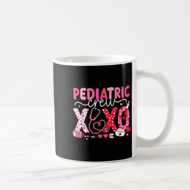 Xoxo Nurse Pediatric Crew Nurse Valentine Leopard  Coffee Mug (Right)