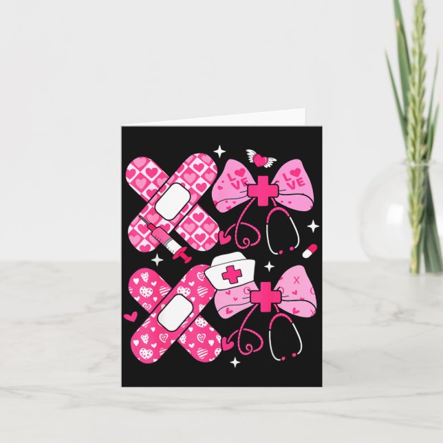 Xoxo Nurse Valentines Day Stethoscope Valentine Nu Card (Front)