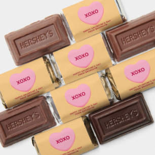 XOXO orange pink conversation heart Valentine's Hershey's Miniatures