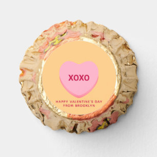 XOXO orange pink conversation heart Valentine's Reese's Peanut Butter Cups