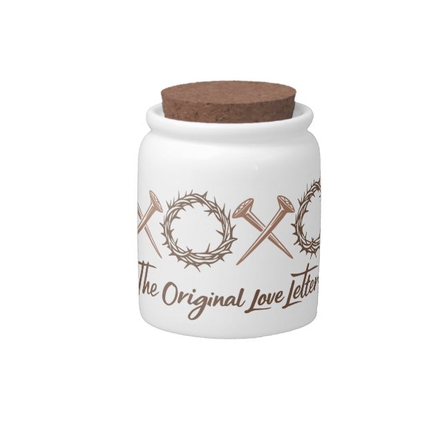 XOXO Original Love Letters Christian Candy Jar (Front)