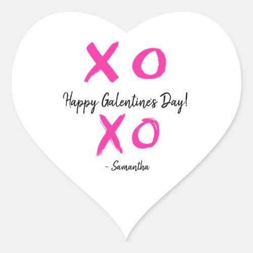 XOXO Personalized Happy Galentines Day Heart Sticker