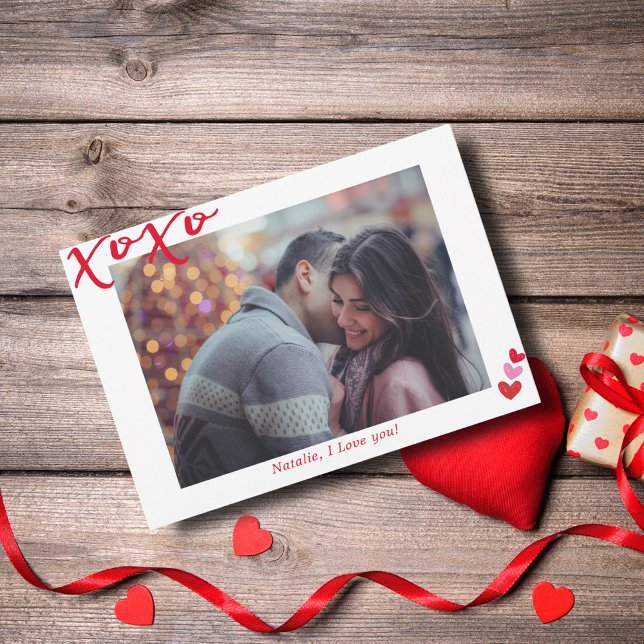 XOXO Personalized Photo I Modern I Valentine's Day Holiday Card (Creator Uploaded)