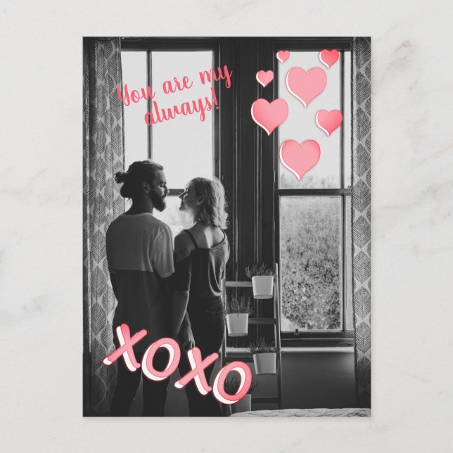 XOXO - Personalized Photo Valentine's Postcard (Front)