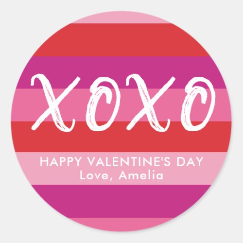 XOXO Personalized Valentines Day Stickers