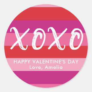 XOXO Personalized Valentine's Day Stickers
