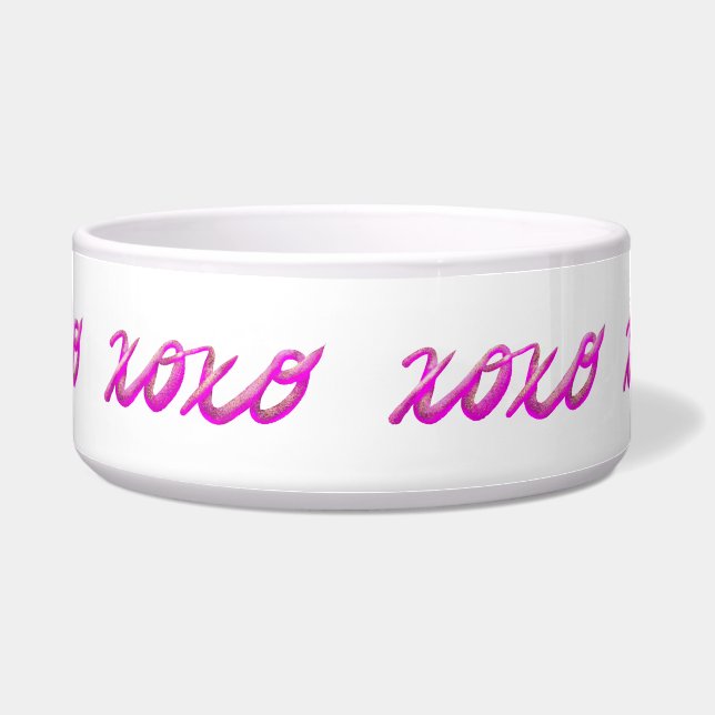 xoxo pink bowl (Front)