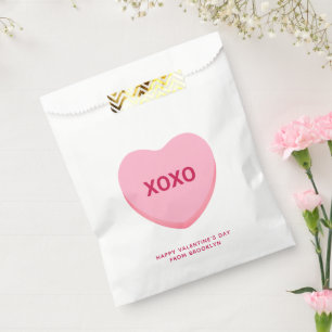 XOXO pink conversation heart Valentine's Day Favor Bag