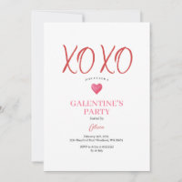 XOXO Pink Galentine's Day Party Valentine