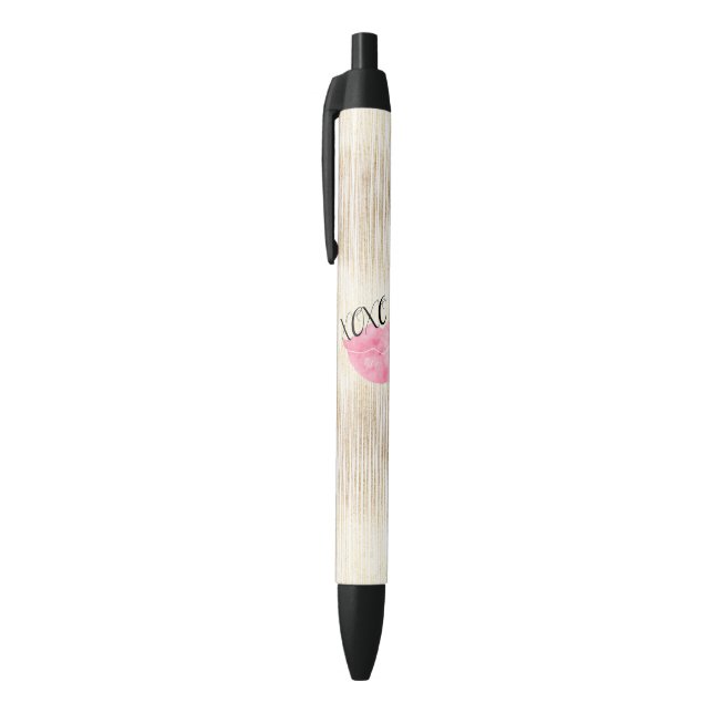 XOXO Pink Watercolor Lips Pen (Top (Vertical))