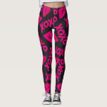 XOXO Quote Black Neon Pink Lips Lipstick Pattern Leggings<br><div class="desc">This cool and cute pattern is perfect for the girly girl. It features hand-painted neon pink lipstick lips and the typography quote, "Xoxo, " on top of a simple black background. It's adorable, chic, modern, and unique; perfect for your everyday style or even a special gift for Valentine's Day. ***IMPORTANT...</div>