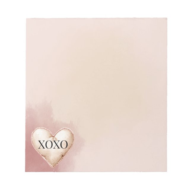XOXO Red Cream Heart Notepad (Front)