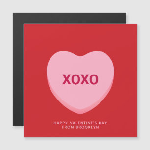 XOXO red pink conversation heart Valentine's card