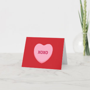 XOXO red pink conversation heart Valentine's Day Card