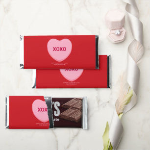 XOXO red pink conversation heart Valentine's Day Hershey Bar Favors