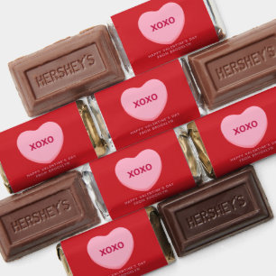 XOXO red pink conversation heart Valentine's Day Hershey's Miniatures