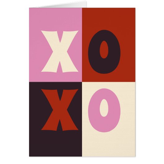 XOXO Red Pink Eggplant Ivory Cards (Front)