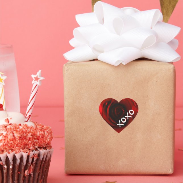 XOXO Red Rose Heart Sticker (Party)