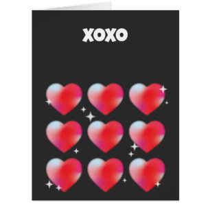 Xoxo romantic red heart space love valentine's day cards