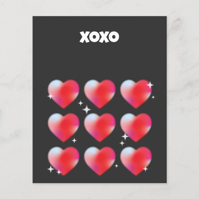 Xoxo romantic red hearts valentine's day  flyer (Front)