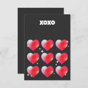 Xoxo romantic red hearts valentine's day RSVP card