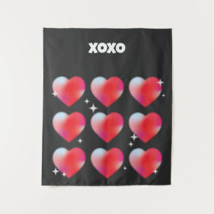 Xoxo romantic red hearts valentine's day  tapestry
