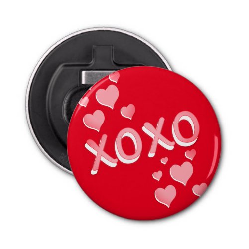 XOXO Romantic Red Pink Hearts  Bottle Opener