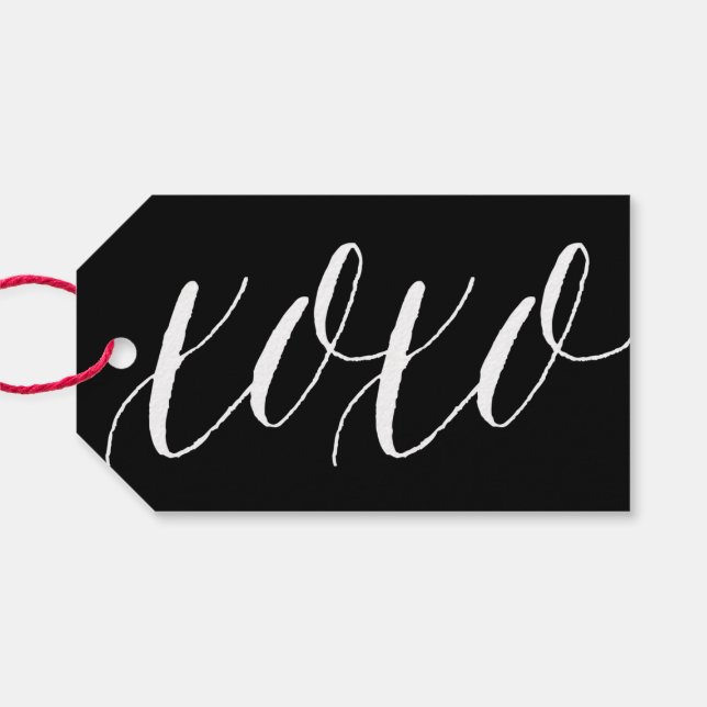 XOXO Script | Modern Calligraphy Gift Tag (Back Horizontal)