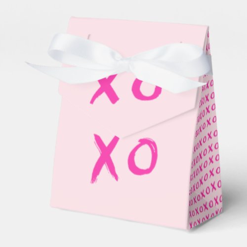 XOXO Simple Girly Valentines Day Pink Favor Boxes