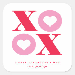 xoxo square valentine's day sticker