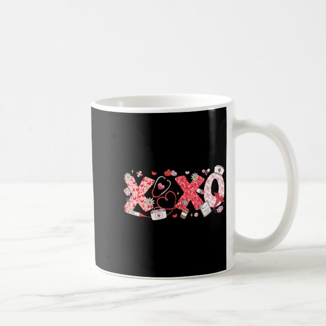 Xoxo Stethoscope Valentine Rn Pct Cna Nurse Nurse  Coffee Mug (Right)