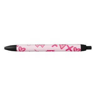 Xoxo sunglasses ring heart pink seamless pattern pen