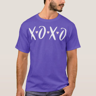 XOXO Tiny Pink Hearts Valentines Day Hugs and Kiss T-Shirt