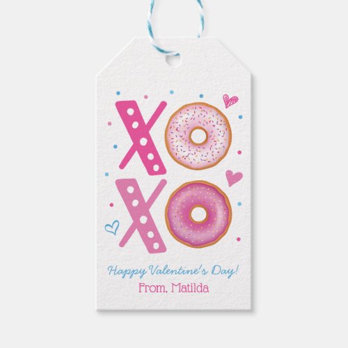 XOXO Valentine Donut Treat Gift Tags