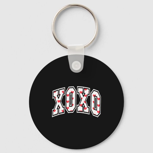 Xoxo Valentine Heart Retro Valentine For Men Women Keychain (Front)
