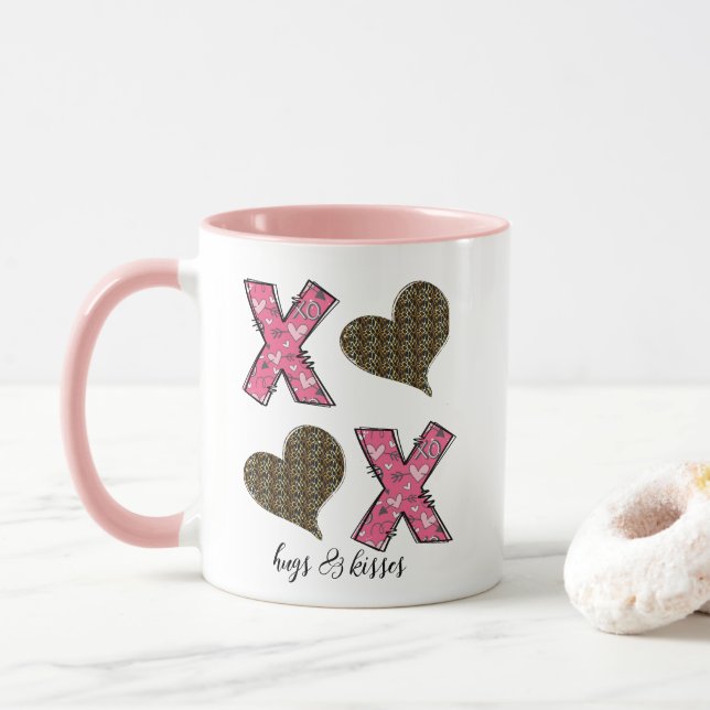 XOXO Valentine Mug - Hugs Kisses Gift for Bestie (With Donut)