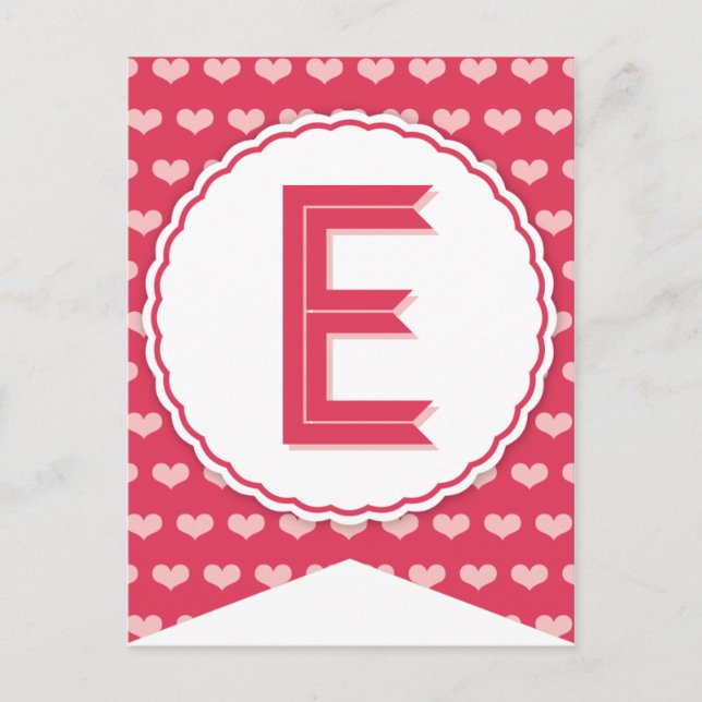 XOXO Valentine Party Flag Bunting Banner E Holiday Postcard (Front)