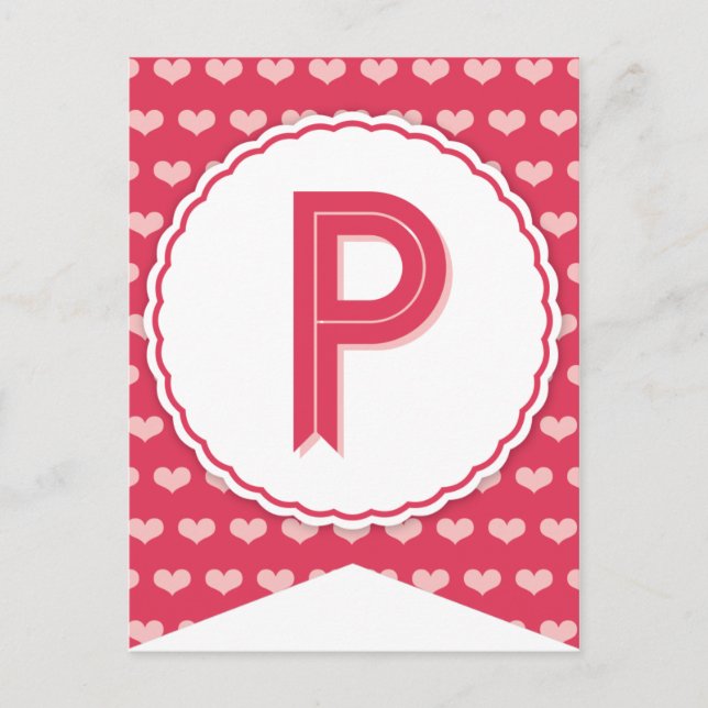 XOXO Valentine Party Flag Bunting Banner P Holiday Postcard (Front)