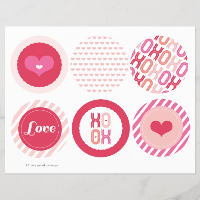 XOXO Valentine Party Garlands Banner Decor Set Flyer (Front)