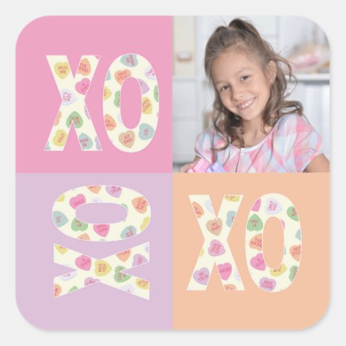 xoxo Valentine Photo Sticker in Pastel Colors