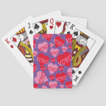 XOXO Valentine Pink Red Heart Pattern Purple