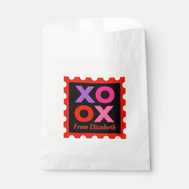 XOXO Valentine School Classroom Favor Bags (Front)