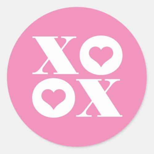 xoxo valentines circle sticker