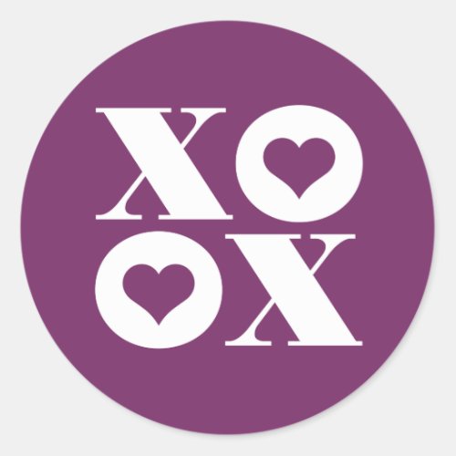 xoxo valentines circle sticker